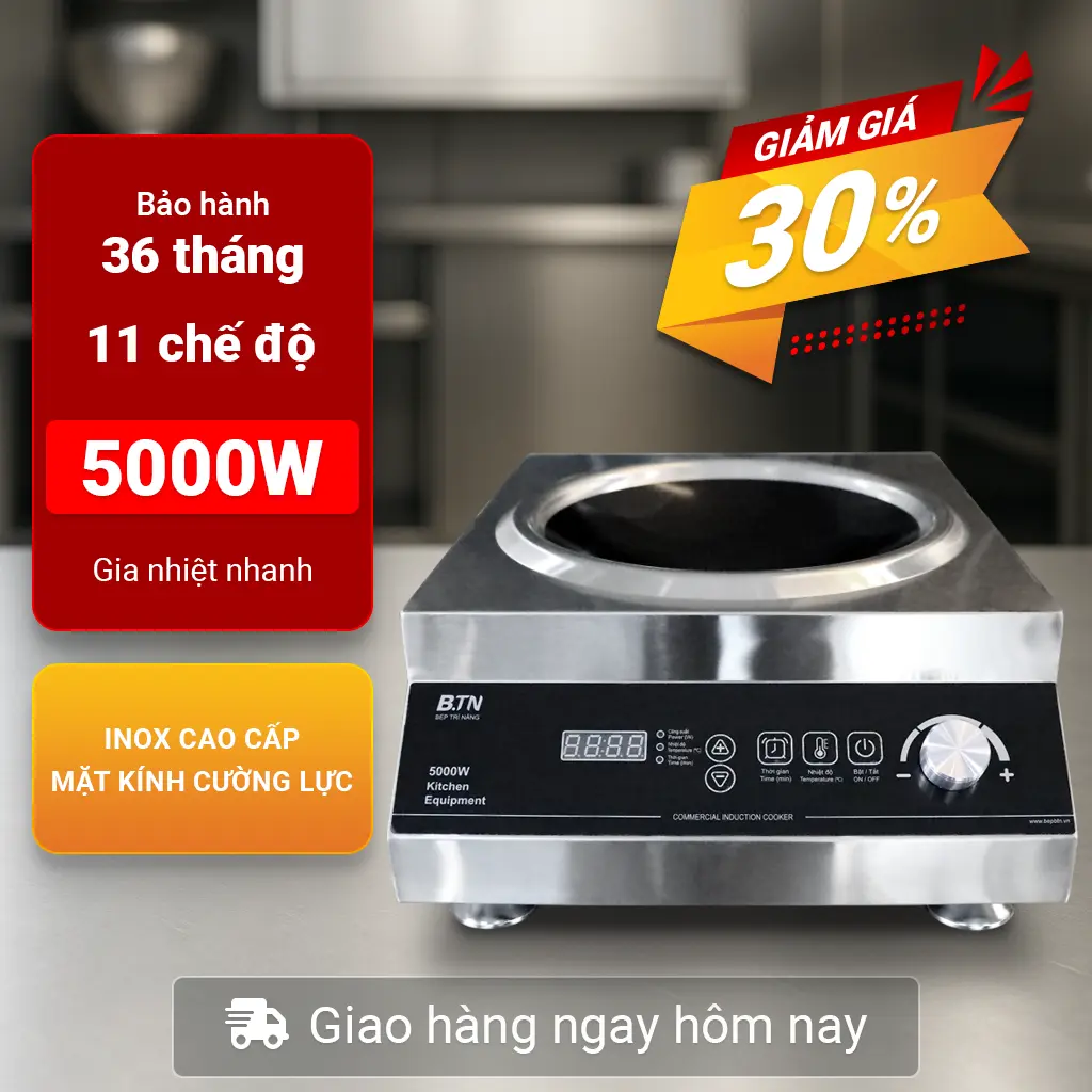 Bếp từ công nghiệp mặt lõm BTN-50B2 (5000W)